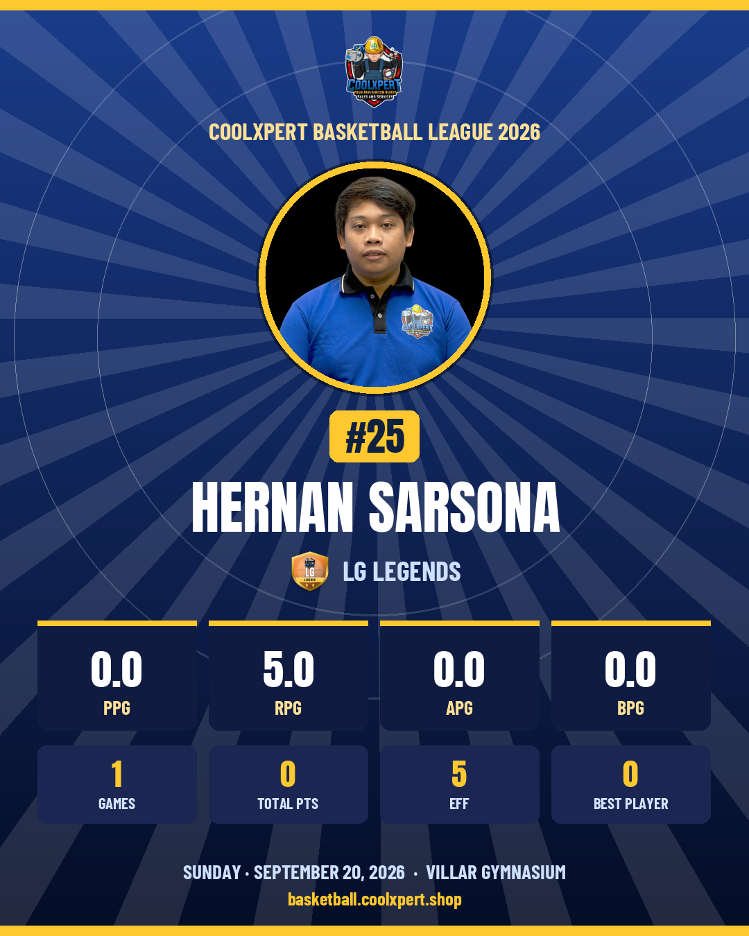Stat card ni HERNAN SARSONA