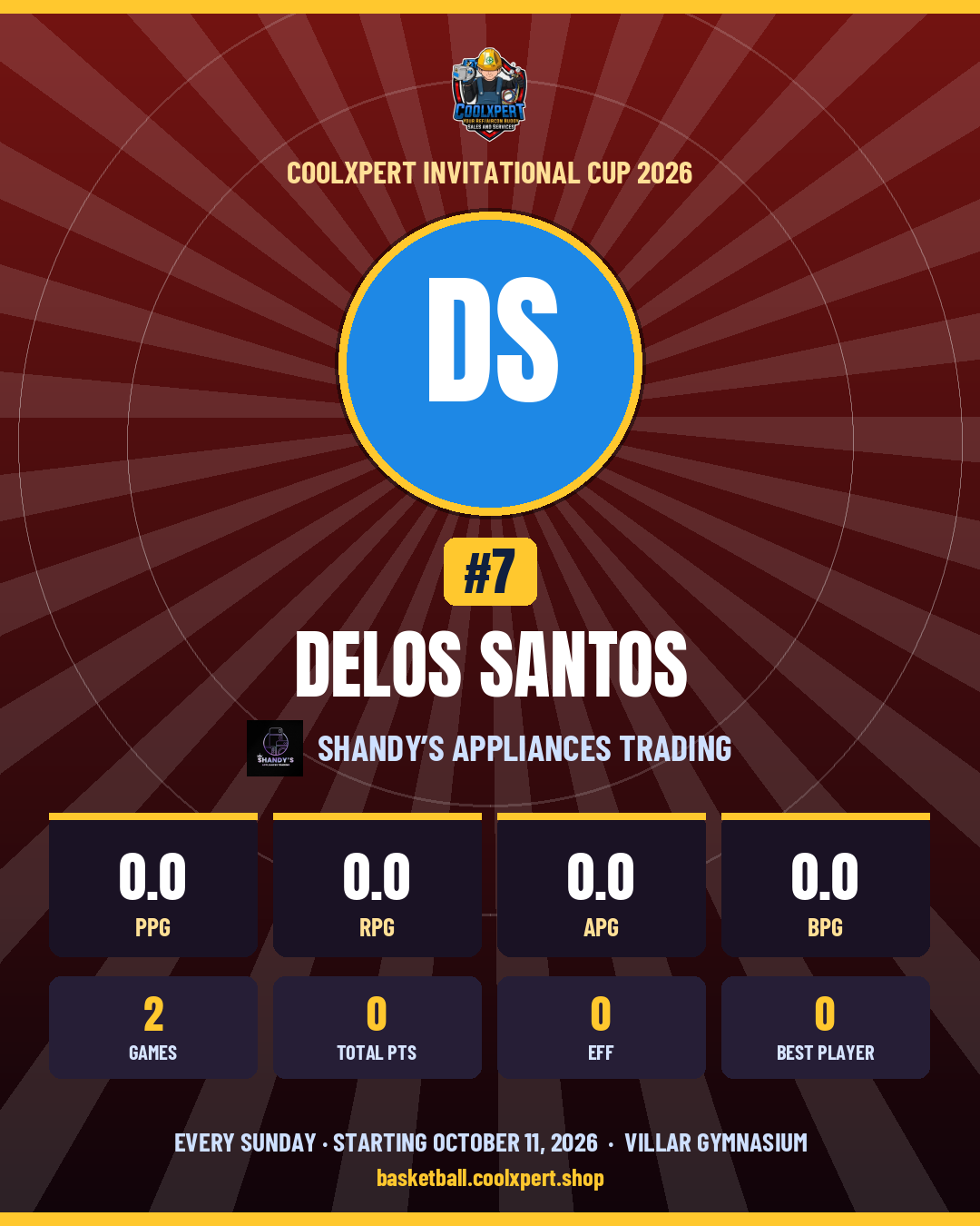 Stat card ni Delos santos
