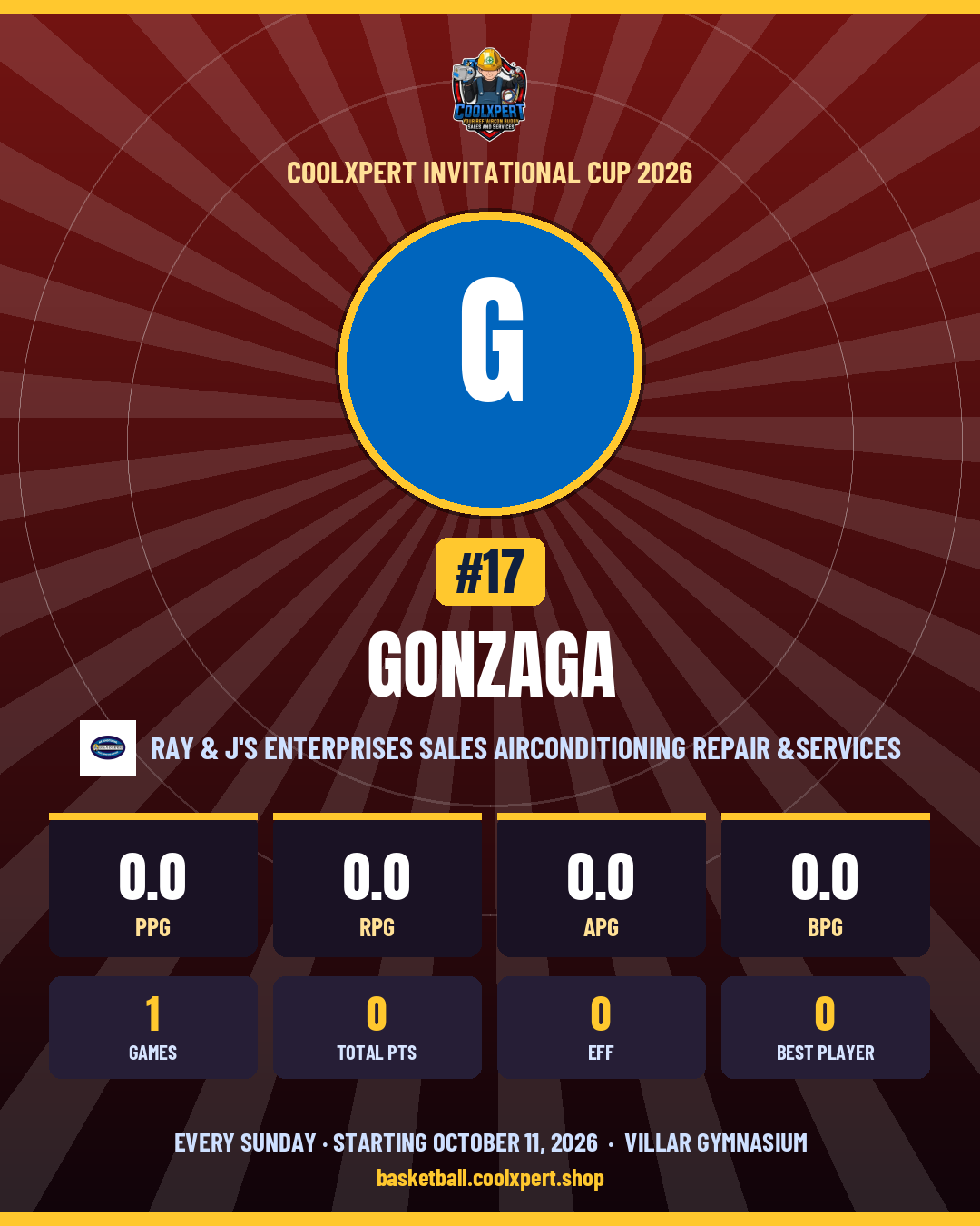 Stat card ni Gonzaga